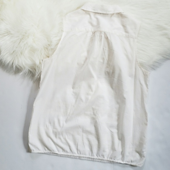 Loft Creamy White Lace Lines Quarter Button Tanm - Picture 5 of 5